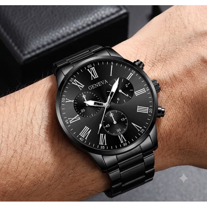 Relógio Masculino All Black Quartzo algarismo Romano