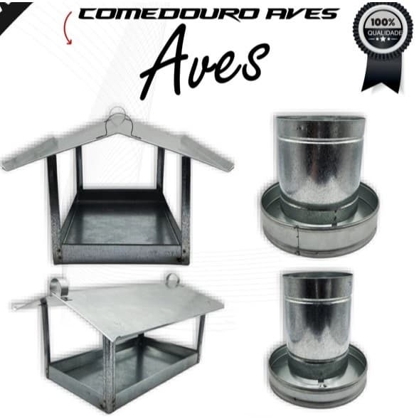 Comedouro Aves Galvanizado – Ideal para Galinheiro Durável Fácil Limpeza