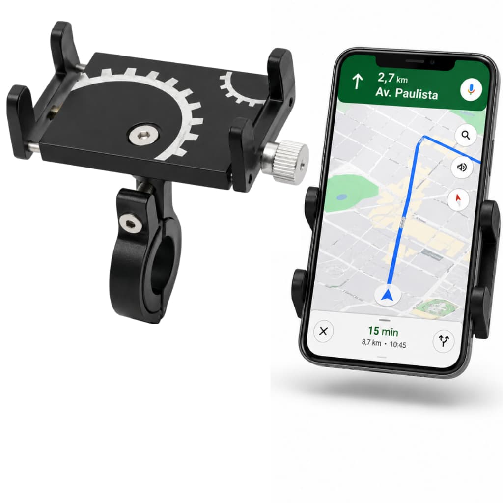 Suporte Celular Moto Bicicleta Guidão GPS Alumínio Universal bike