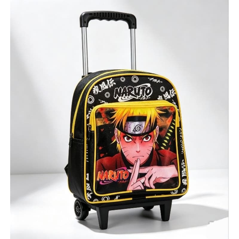 Mochila de Rodinhas Infantil Creche  Naruto Escolar Reforçada Grande 2 Rodas Menino Alta Qualidade