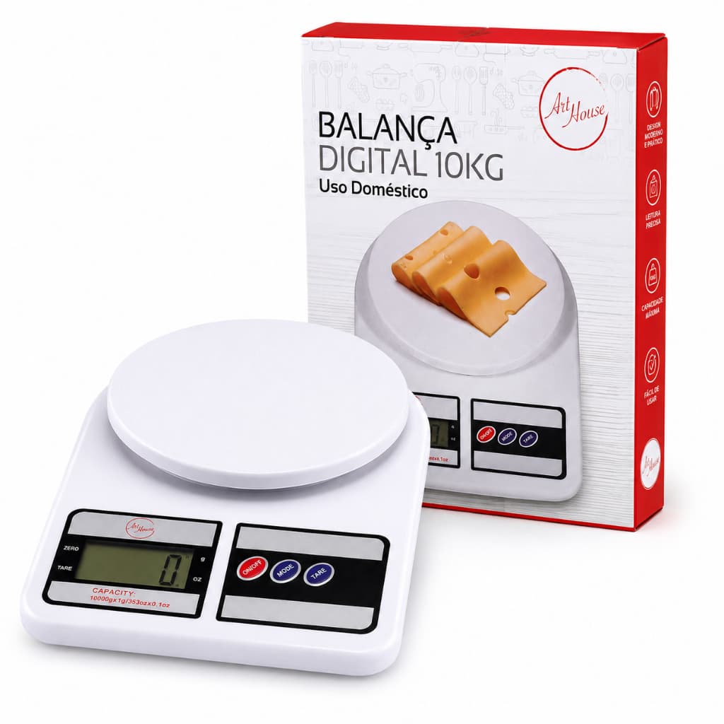 Balança Digital Cozinha 10kg Sf-400 Alimentos branco