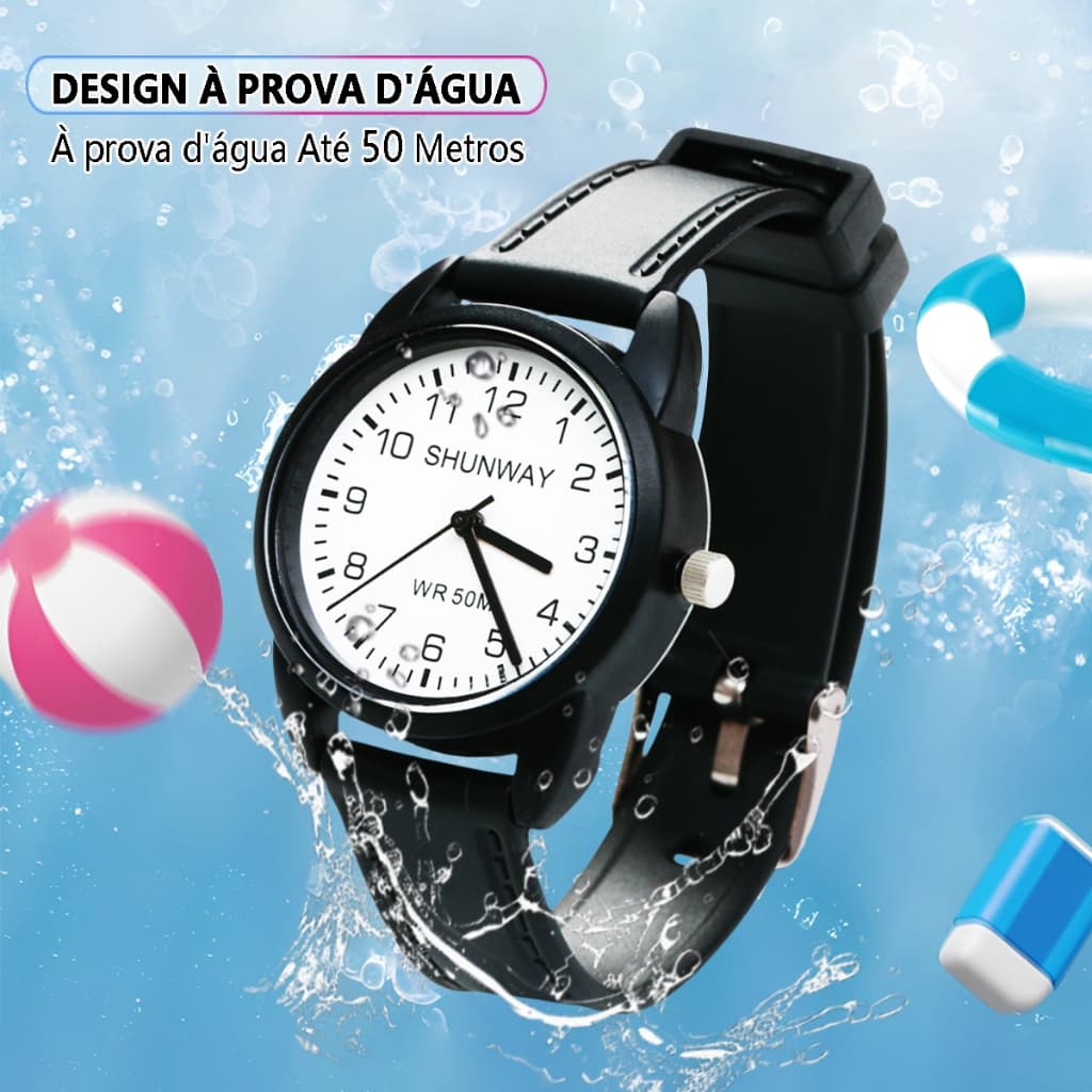 Elegante Relógio Feminino Quartzo Redondo Luxo A Prova D'água Silicone Esportivo