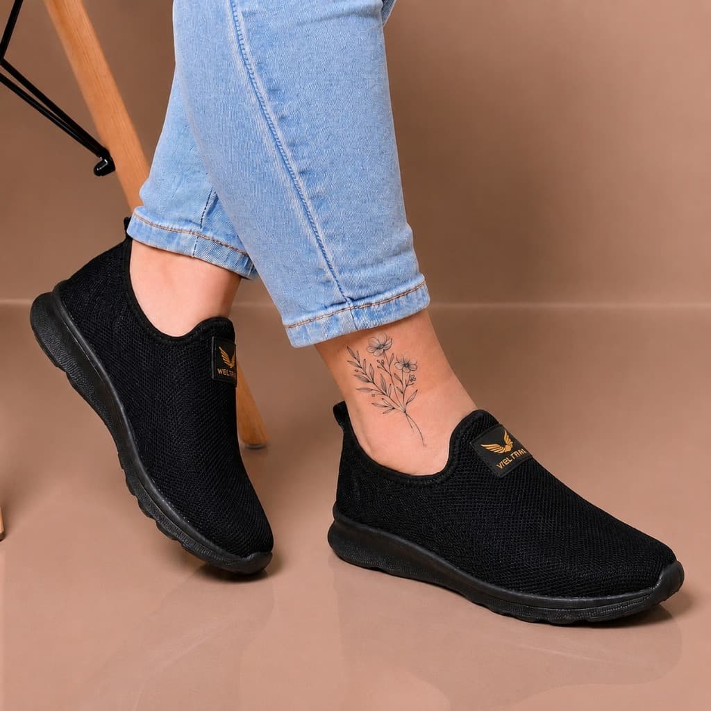 Tênis Feminino Meia Slip On Flexível Para Academia Botinha Sneaker Casual Super Confortável