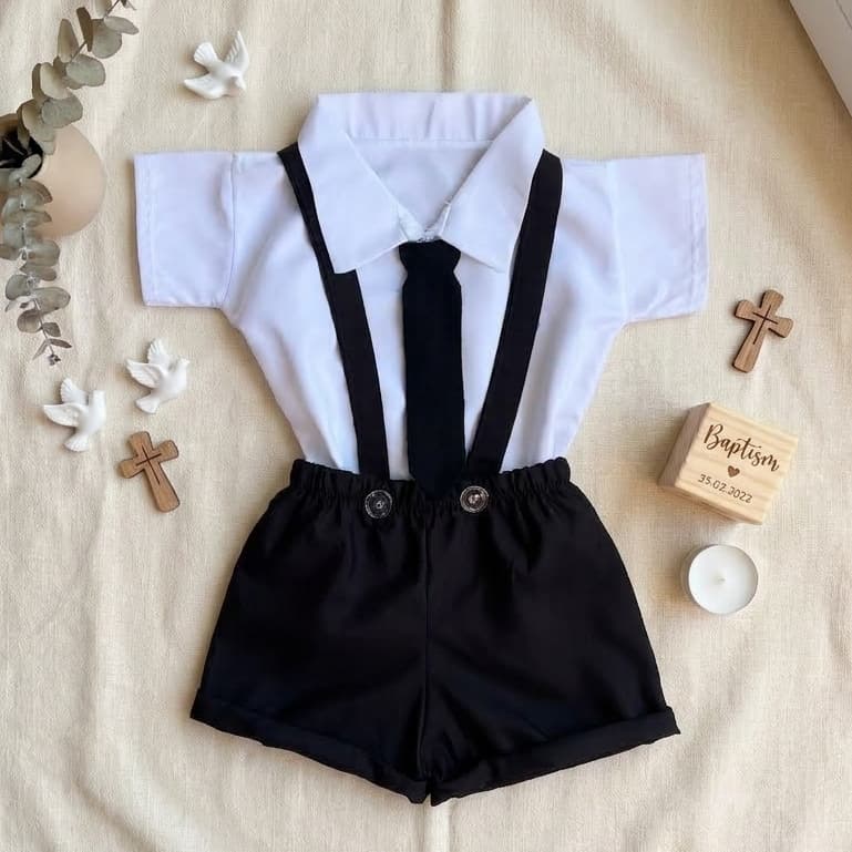 Conjunto Infantil Batizado Pajem Gravata Social