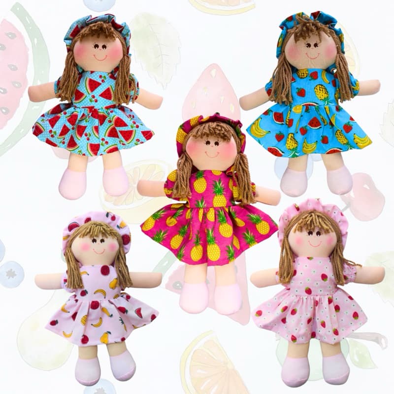 Boneca de pano 30cm Frutas com cheiro Oferta Promoção