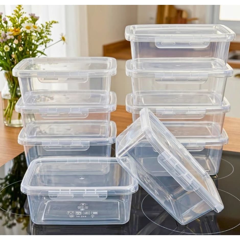 Kit Marmita fitness Potes 1 Litro ou 800 ML com Travas Laterais --> BPA FREE organizadores de alimentos .