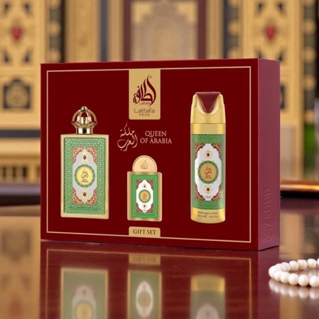 Kit Perfume Arabe Lattafa Queen Of Arabia- 4pç- Original