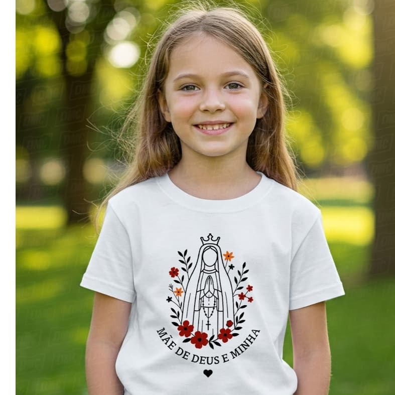 Camisa Caamiseta Feminina Nossa Senhora Mãe De Deus Maria De Nazaré Religiosa Delicada