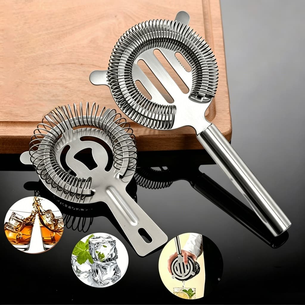 Coador Strainer de Gelo Profissional Aço Inox Coqueteleira de Drinks Bar Shaker Bebidas Caipirinha