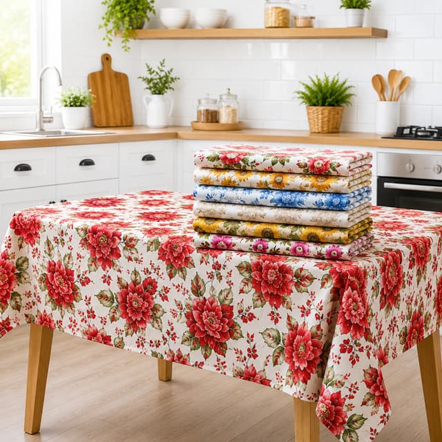 Kit 5 Toalhas de Mesa Cozinha Estampadas 6 Cadeiras 1,50 x 2,00 Sortidas