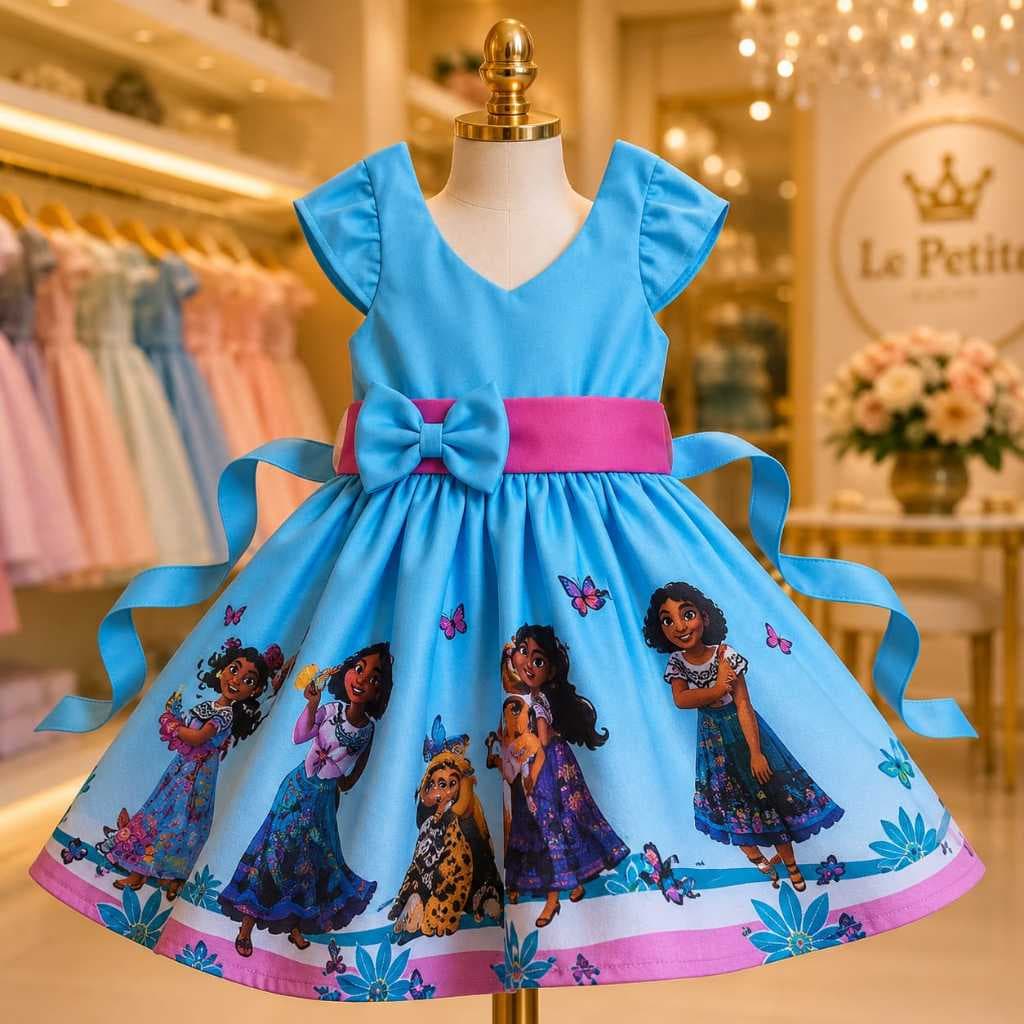 Vestido Infantil Temático Encanto Disney Azul (AC)