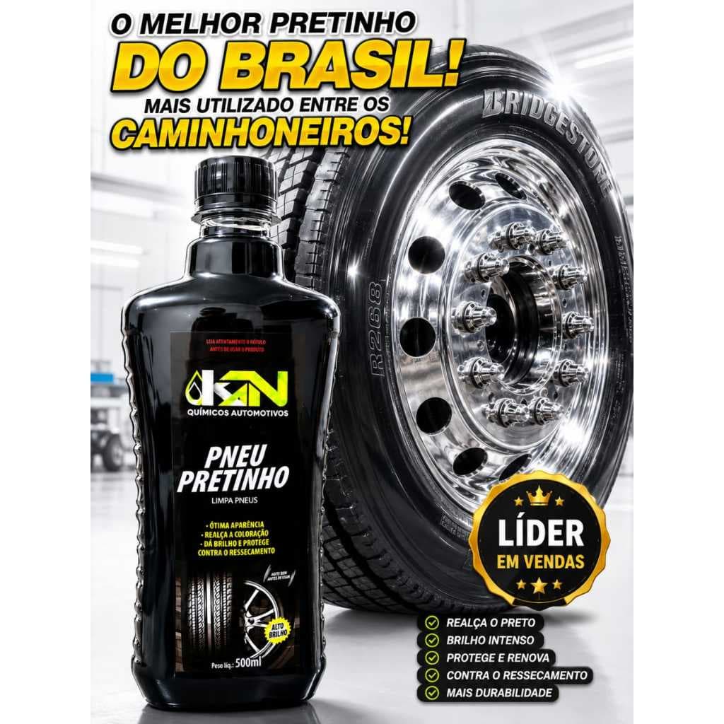 Kit 12 Pretinhos Para Pneus Kn 500ml cada