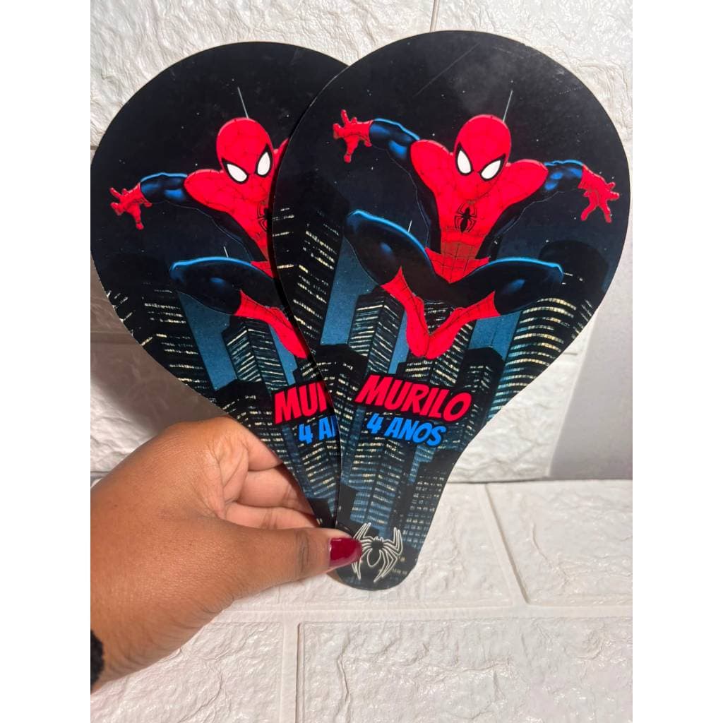Raquete Personalizada Homem Aranha Ping Pong Lembrancinha Aniversário