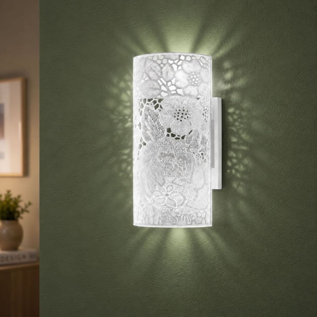 Arandela de Parede Moderna Com Vidro Pintado Decorativo Base E27 2 Focos LED BULBO Bivolt Welamp
