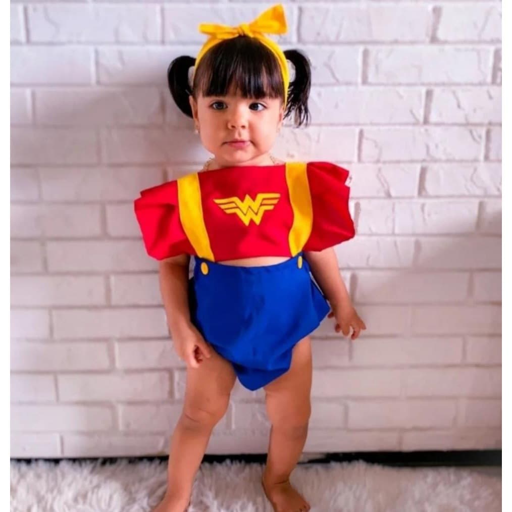 Romper Mulher Maravilha/Body Infantil/Body Temático/Mulher Maravilha
