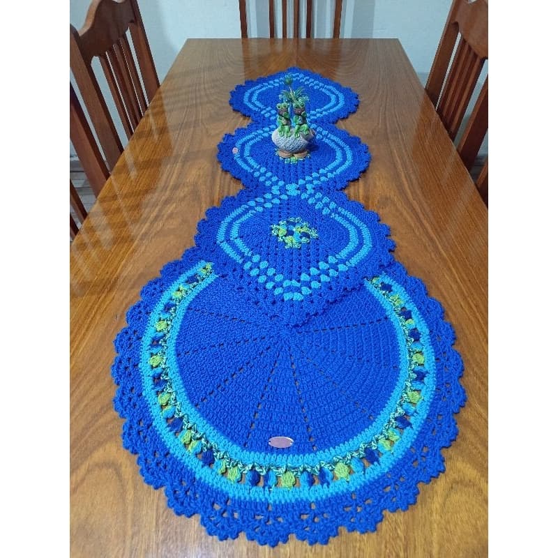 kit de Centro de Mesa em Crochê/Decoração de Mesa