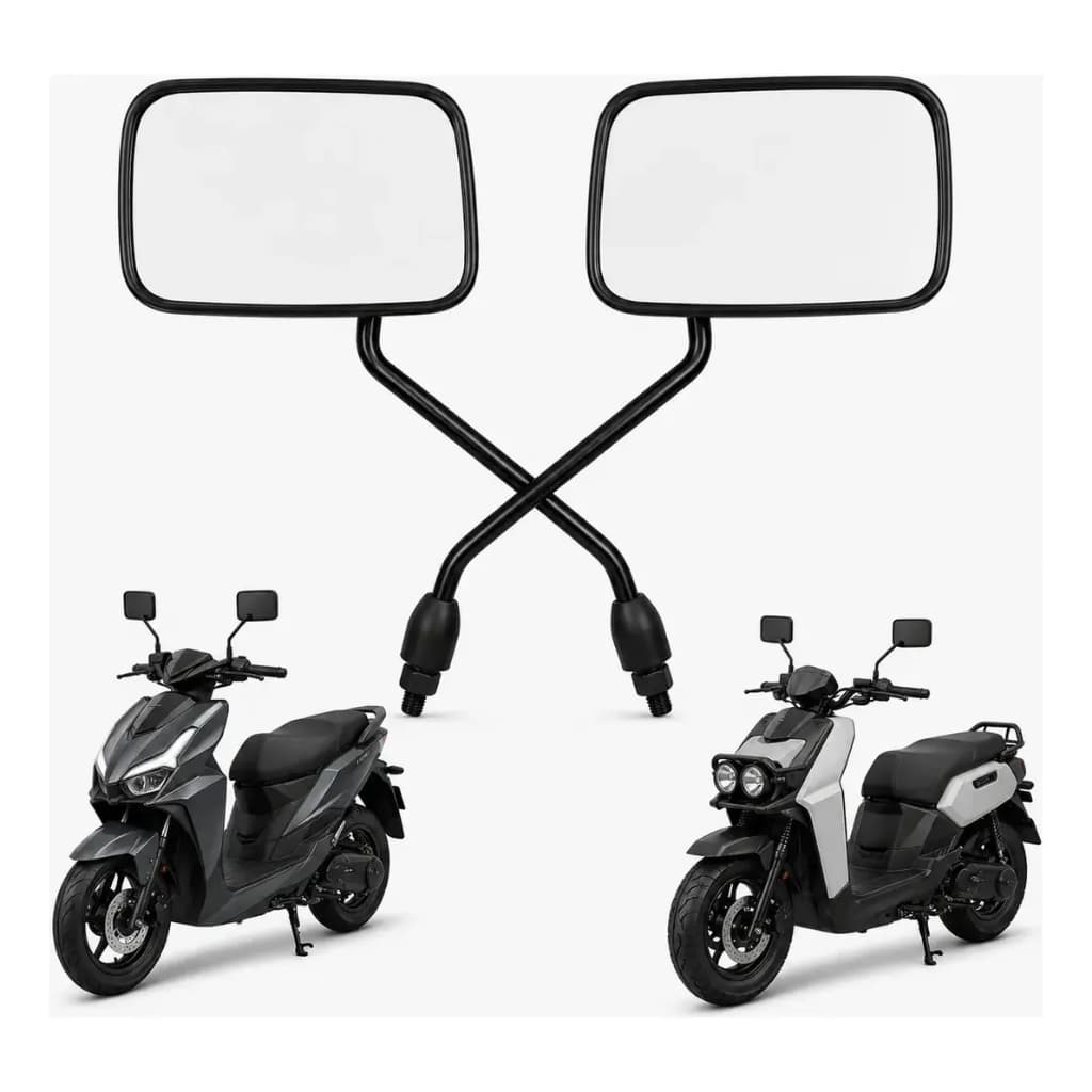 Par Retrovisor Turuna Capa Retangular Moto Elétrica M8 Rosca