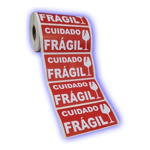 Etiqueta Adesiva  tema CUIDADO FRAGIL tamanho 100x50