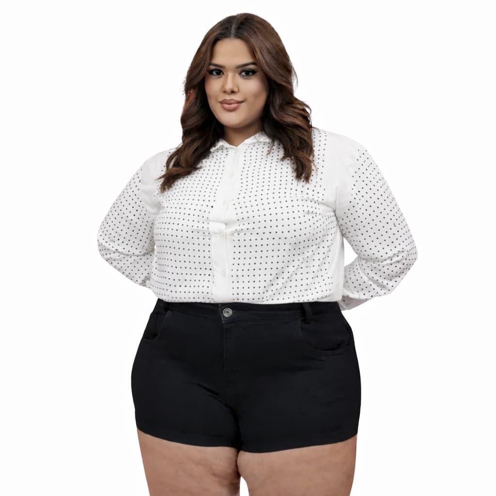 Short jeans preto empina bumbum cintura alta com lycra veste do 54 ao 62