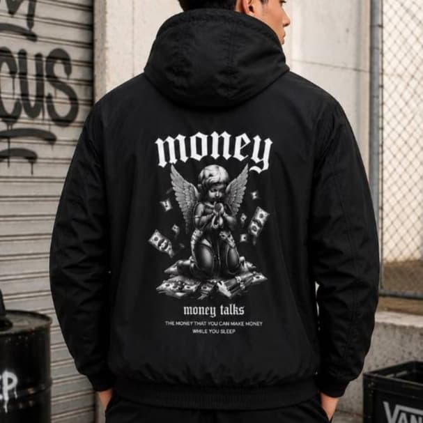 Corta Vento Jaqueta Ziper Masculino Money Impermeável Leve Semi Forrado Estampa Streetwear Envio em 24 Horas