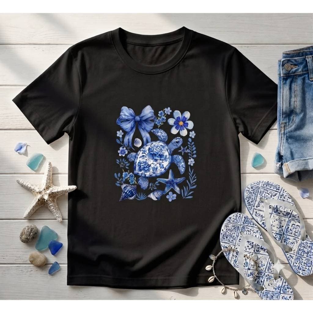 CAMISETA T-SHirt FEMININA PLUS DO P AO G3 ESTAMPADO TARTARUGA