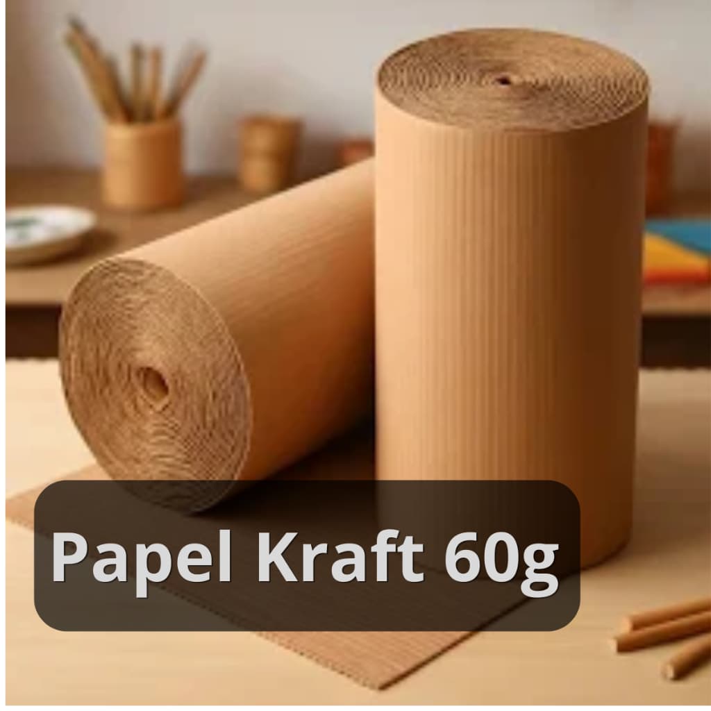 Papel Kraft  Bobina Pardo Semi-Kraft 45cm Aprox. 1,25KG Pardo Embalagem Caixa Funilaria