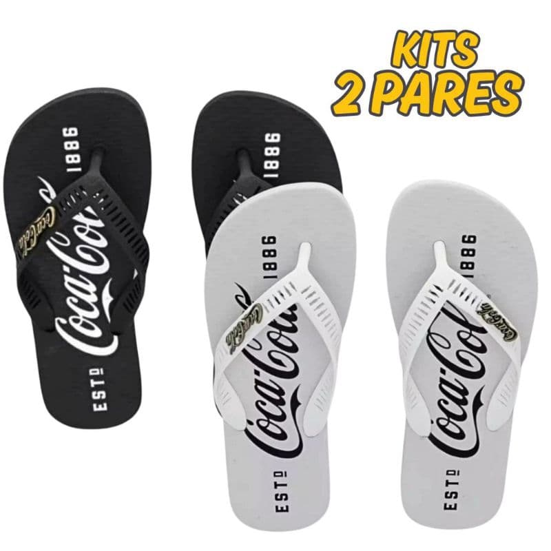 Kit 2 Pares Coca Coca Pingente metal Estampado
