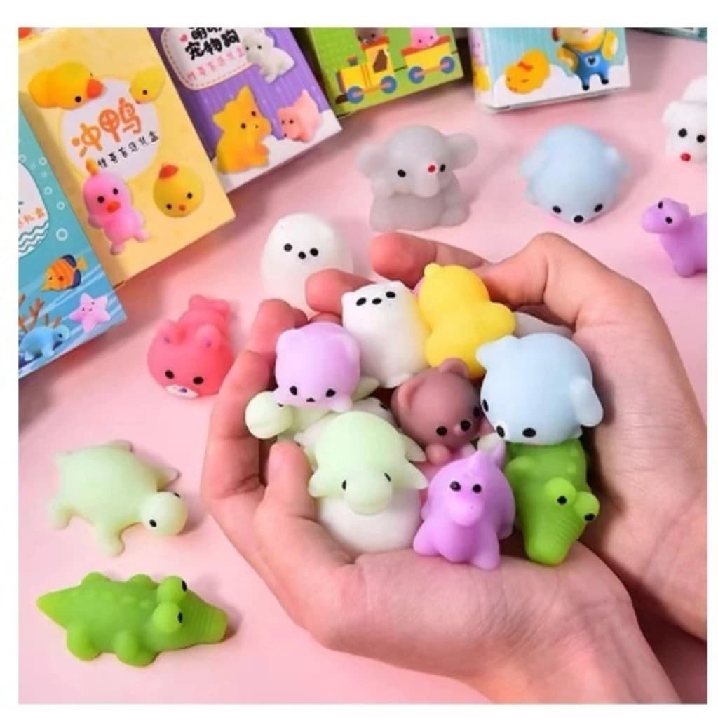 KIT COM 5/10/20/30 Peças Bichinhos Mochi Macio De Apertar Alivio Estresse Fidget