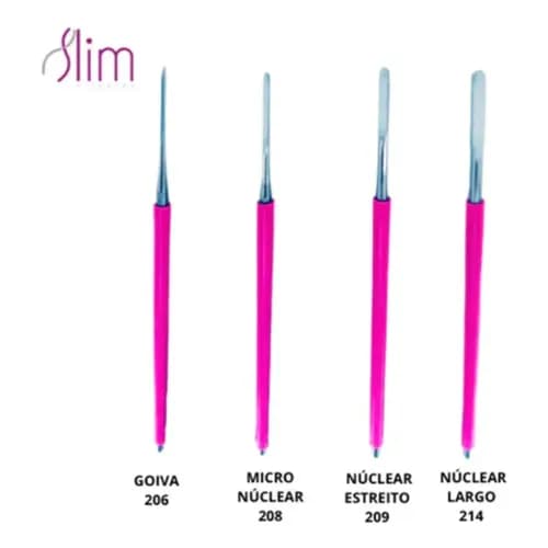 Kit Desencravador Rosa Podologia Manicure Bisturi P/ Podólogo - Kit 4 Pcs - N206, N208, N209 E N214