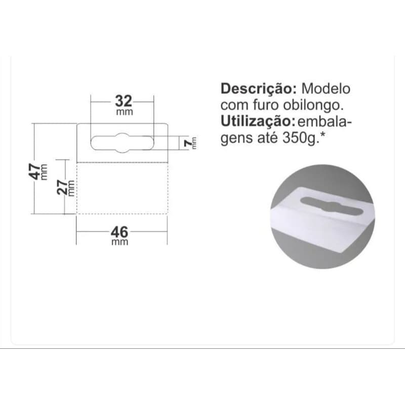 Hang Tab HT207 Furo Eurolock Até 350gr 100 Unidades