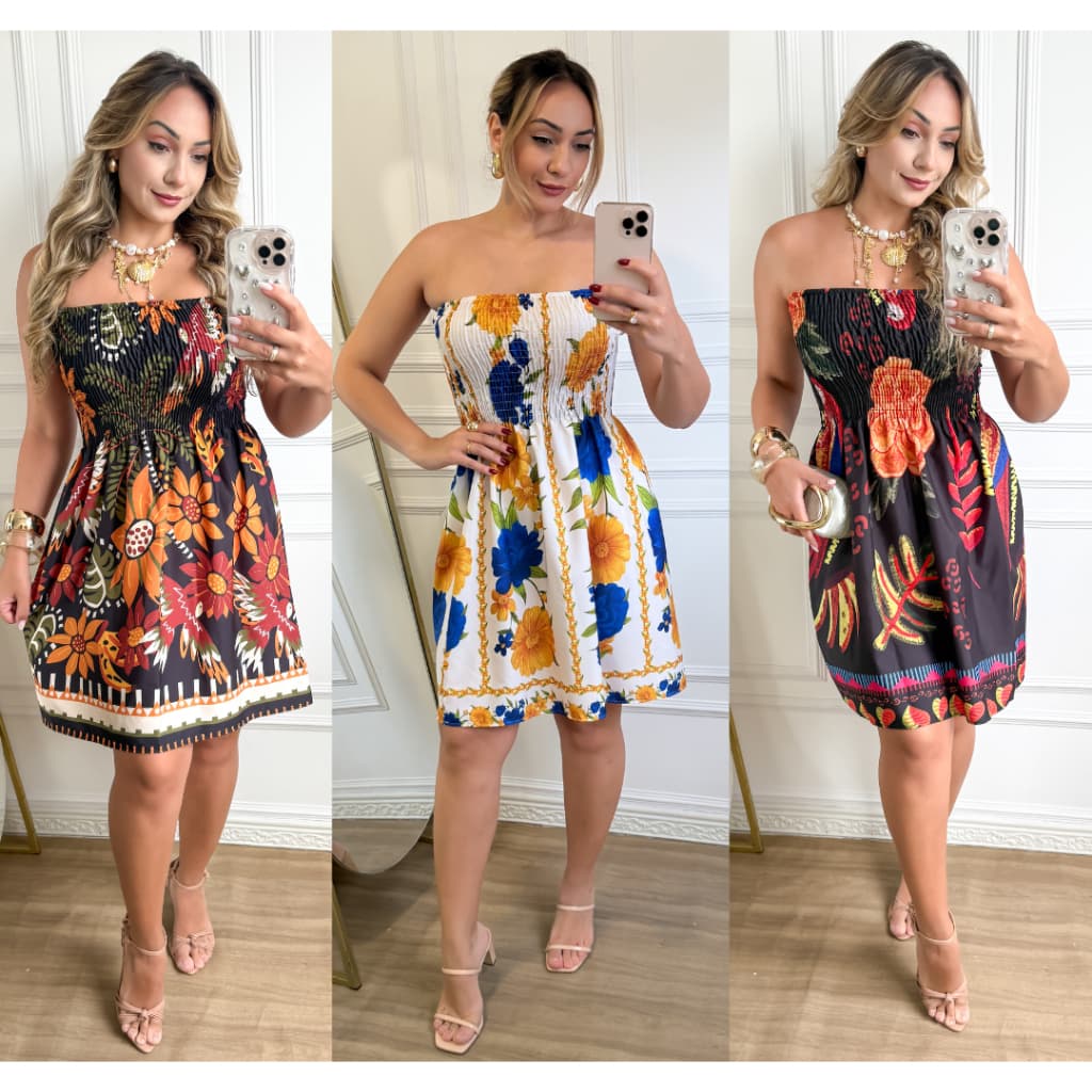 Vestido femenino curto estampado