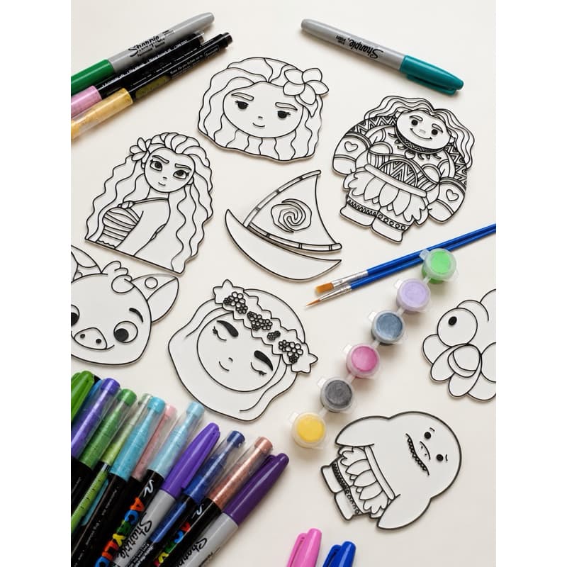 Kit Desenhos em Relevo para Colorir  - MOANA