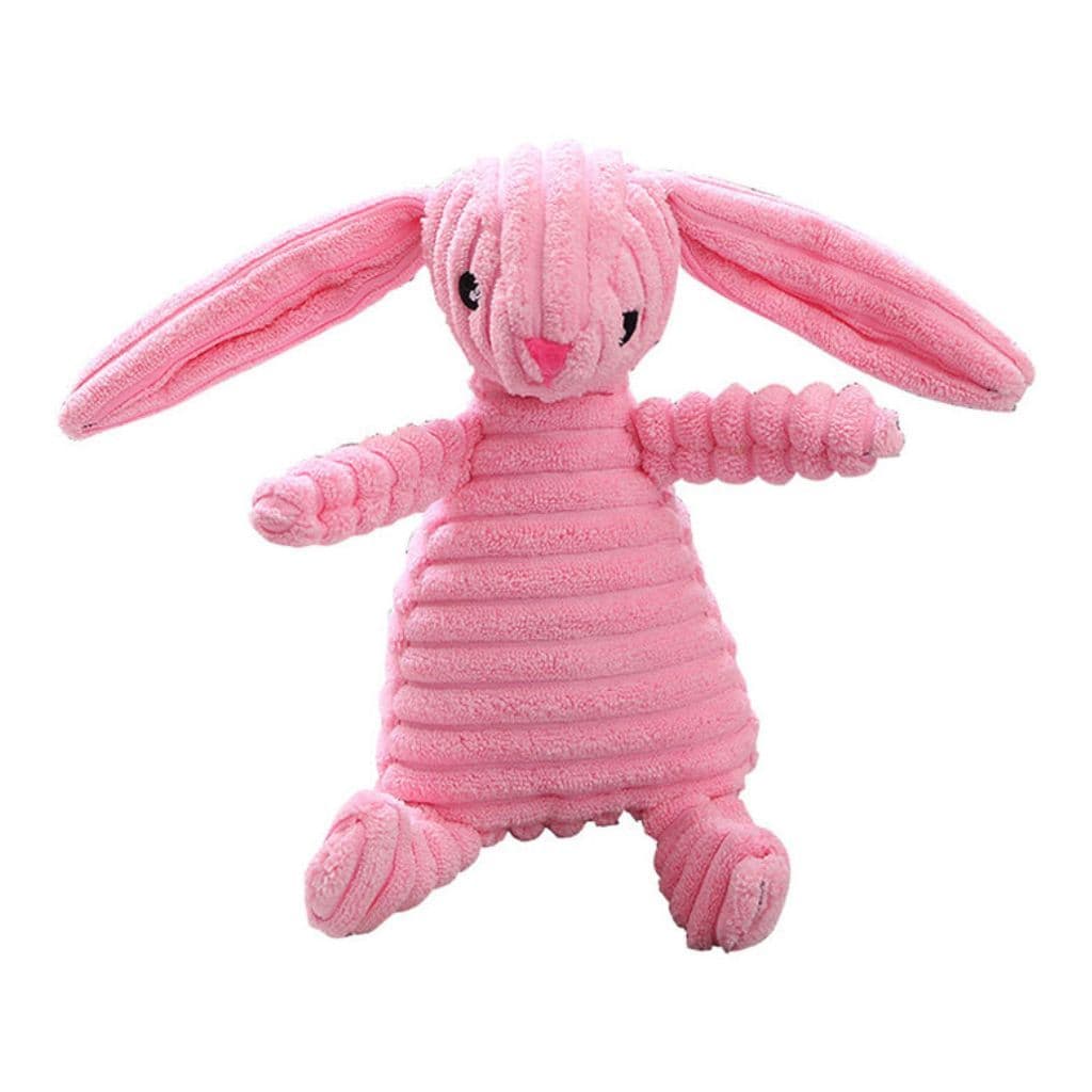 Mordedor de Pelúcia Coelho para Cachorro Brinquedo Antiestresse Resistente com Apito Pet