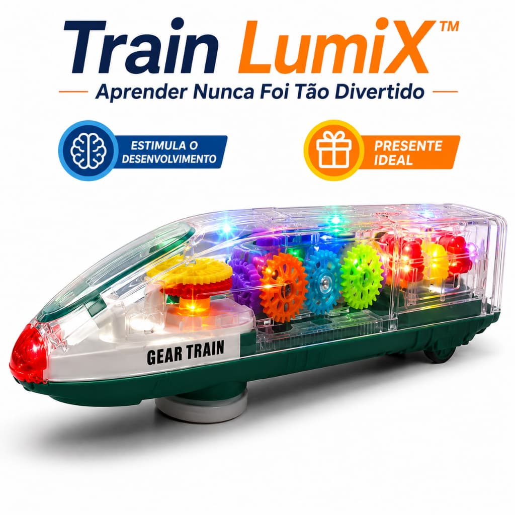 Trem Didatico Transparente Movimento Engrenagens Educativo Engenharia Ciencia Criativo