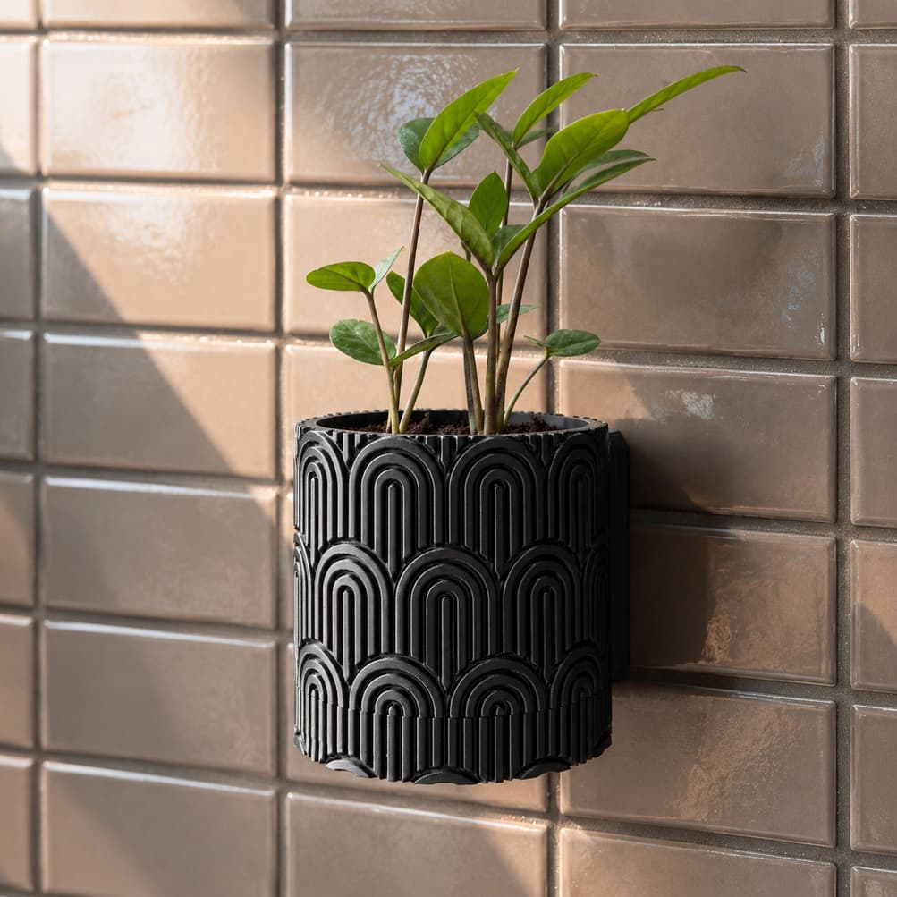 Vaso Autoirrigável para Plantas Suspenso Decorativo | Vasinho com Reservatório Água Preto
