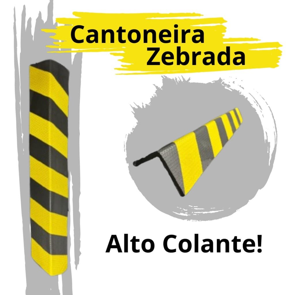 CANTONEIRA ESTACIONAMENTO/COLUNA ZEBRADA 10CMX 10CM X 80CMX10MM ALTO COLANTE