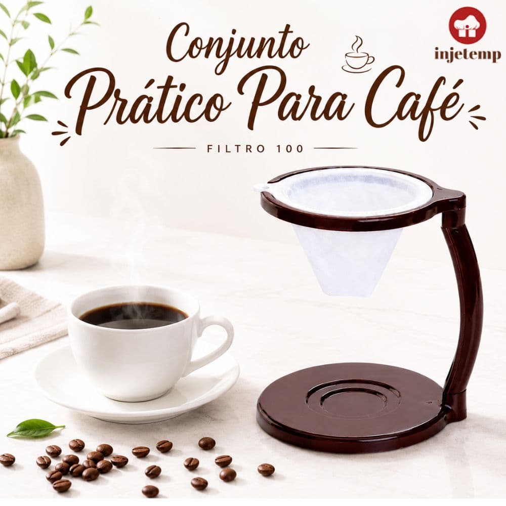 Conjunto Suporte Prático  Com Filtro de Café 100 Reutilizável Individual Conjunto Prático-New