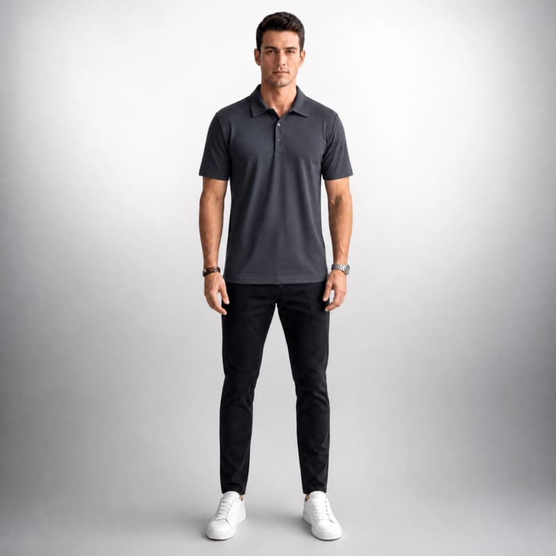 Camiseta Camisa Polo Masculina em Tecido Gelado Com Elastano Premium Casual Escritorio Social Trabalho Nao Amassa Estica