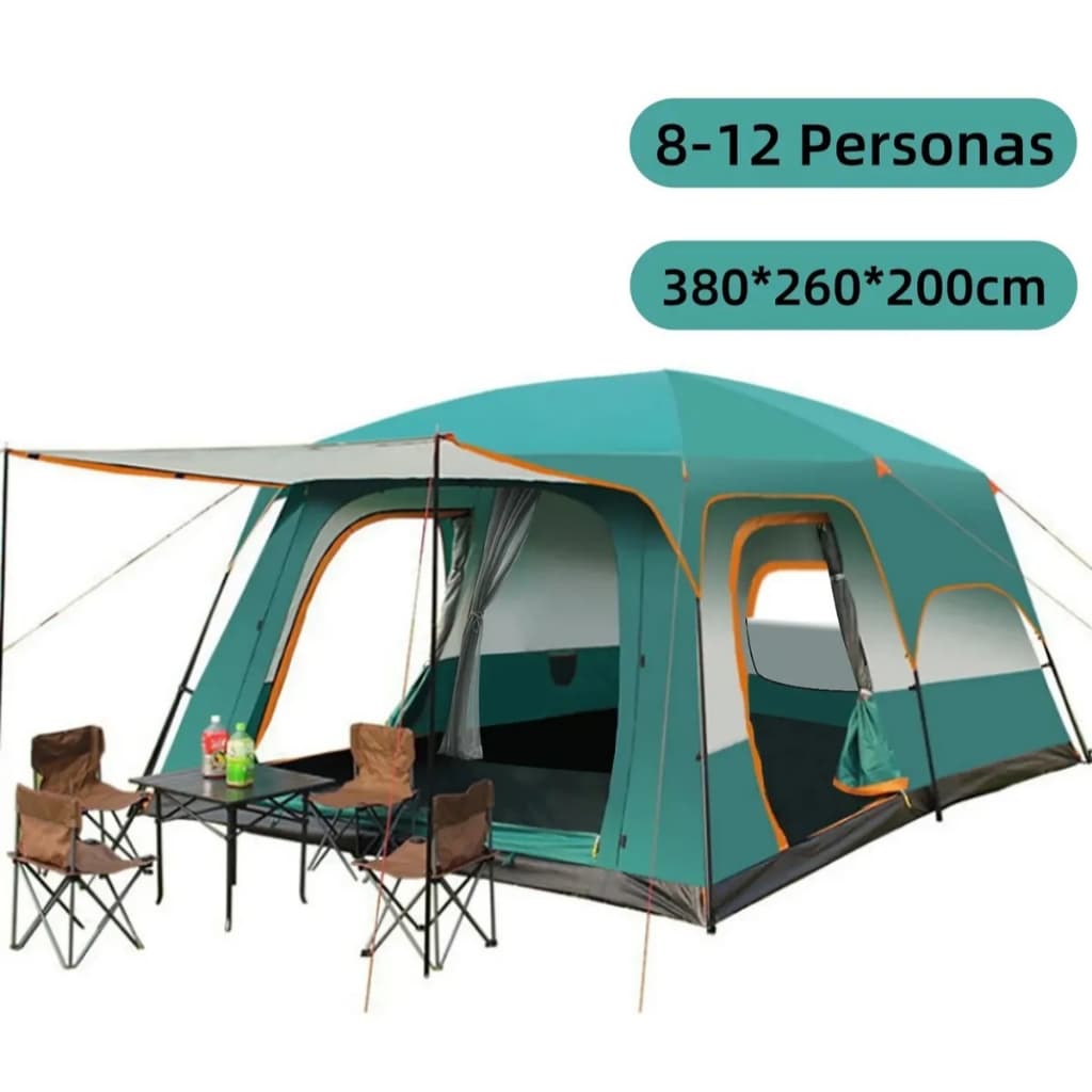 Barraca Camping Acampamento 8-12 Pessoas Impermeavel Acampamento Barraca 380*260*200cm Tecido Oxford Verde