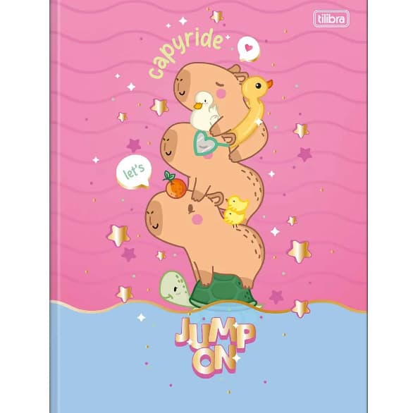 Caderno Tilibra Capyclub Capivara 80 Folhas Brochura Costurado Grande Capa Dura - 01 Unidade