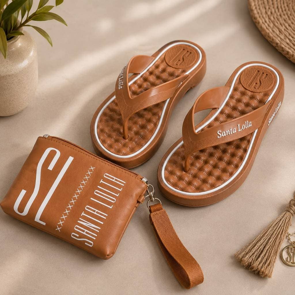 Kit Chinelo Feminino Ortopedico Antiderrapante + Bolsa De Mao Bag Slim Carteira De Mulher