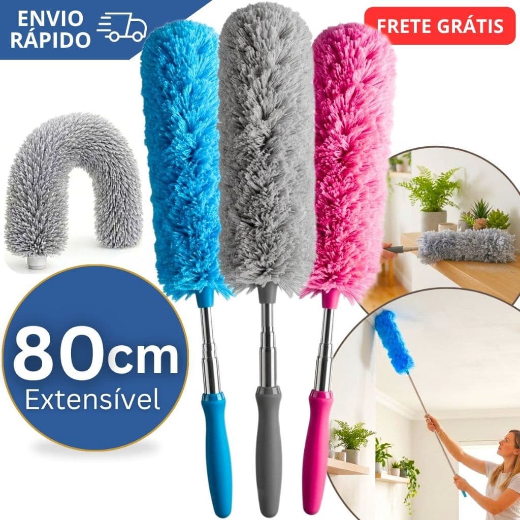 Espanadores Pó Electrostático 80 Cm Limpa Poeira Longo