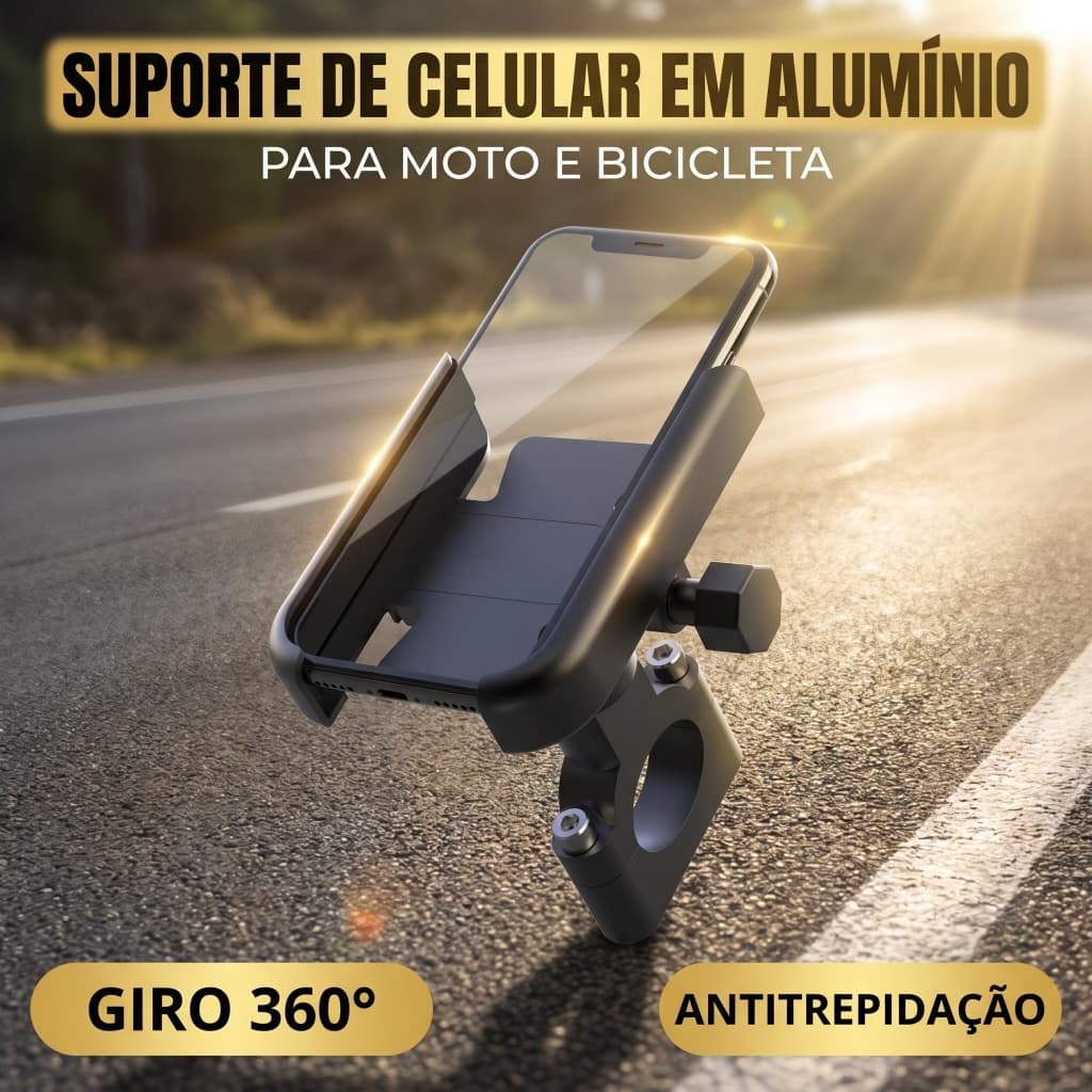 Suporte Para Smartphone em Liga de Alumínio Motocicleta Bicicleta Guidão 20~30mm