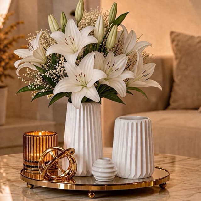 kit 2 vasos de Gesso Para Colocar plantas e flores artificias, decoração para casa, vaso moderno e elegante