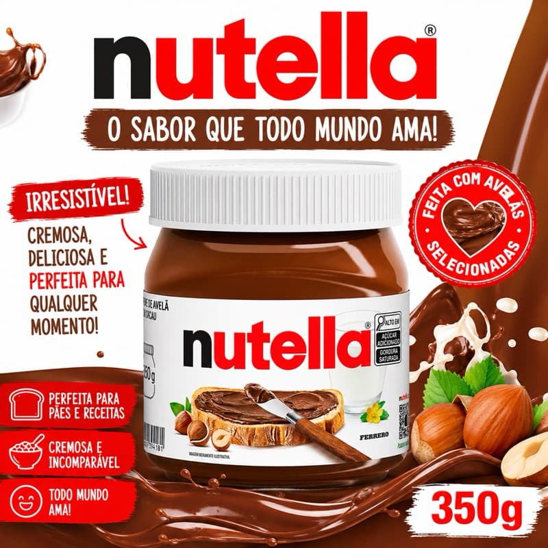 POTE DE NUTELLA 350G - ORIGINAL NUTELLA DE 350G