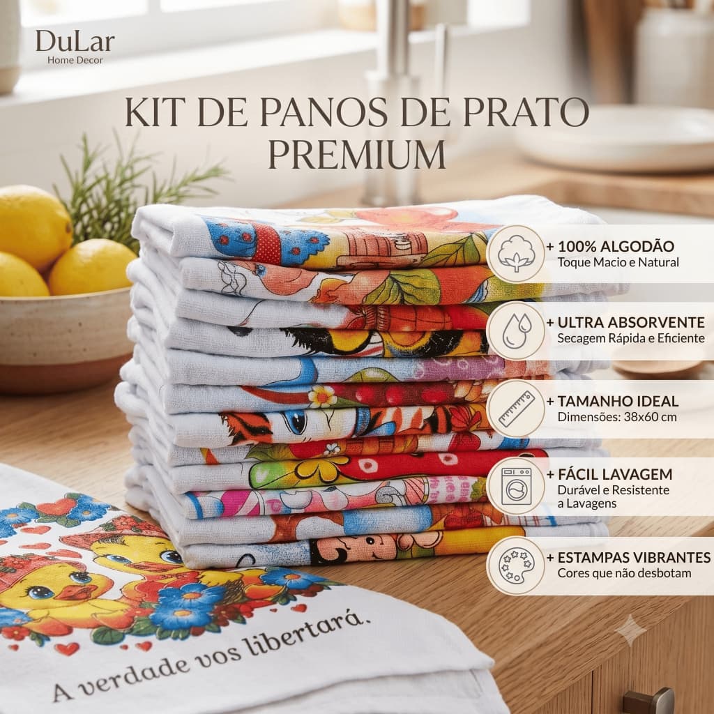 Pano De Prato 12 unidades duzia pé de galinha Cozinha Estampado 100% Algodão com Bainha Dúzia pano Decoraçao