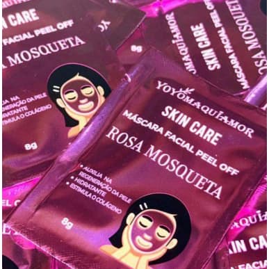 kit 50 máscaras facial sachê rosa pink yoyo maquiamor lembrancinhas
