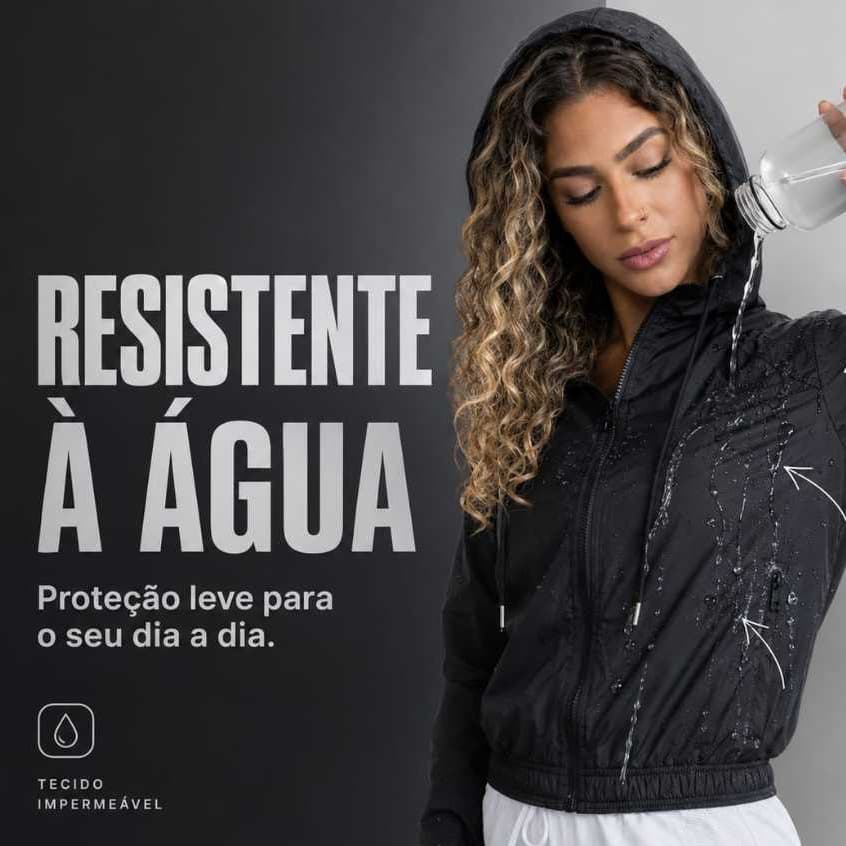 Jaqueta Corta Vento Blusa Feminino Ziper  Corrida Caminhada Impermeável Casaco Esportiva Leve Academia
