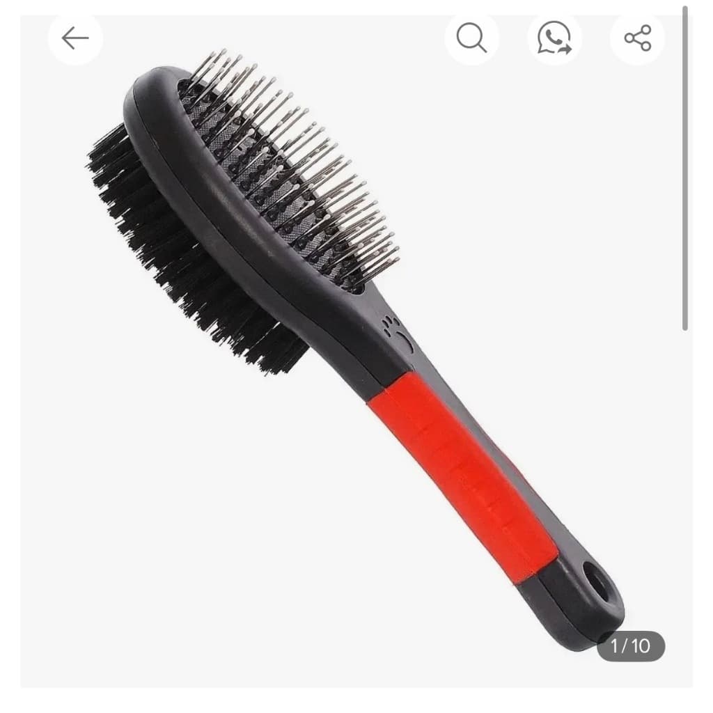 Escova 2 em 1 para Cães e Gatos com Cerdas e Pinos Massageadores | Remove Pelos, Desembaraça e Limpa Muito Pratica