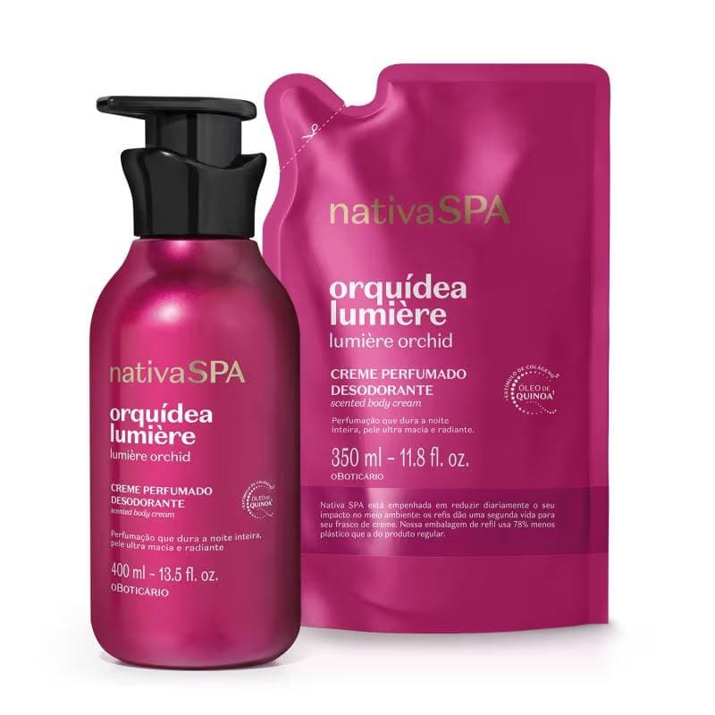Combo Nativa SPA Orquídea Lumière: Creme Perfumado Desodorante 400ml + Refil 350ml